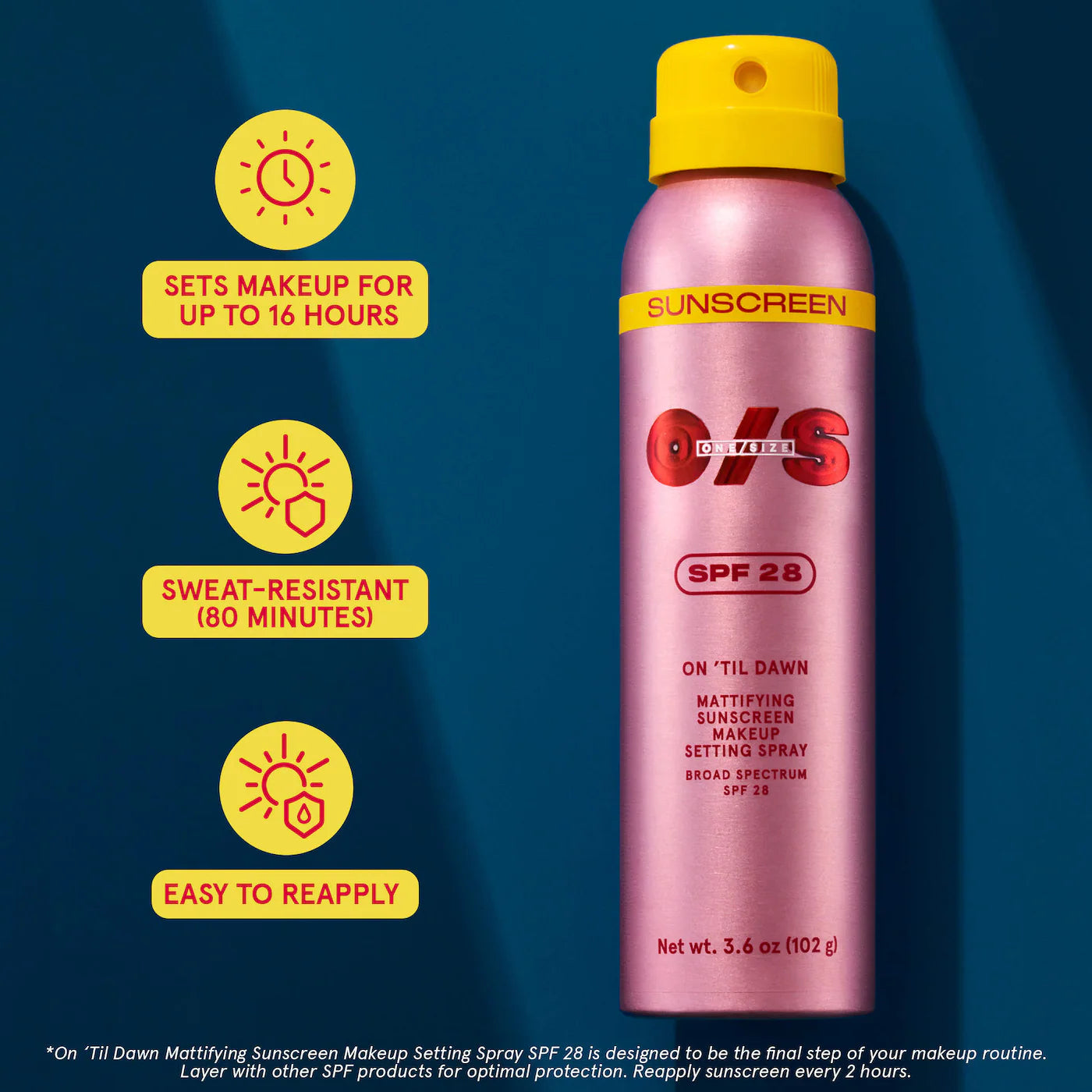 ONE/SIZE - On 'Til Dawn Mattifying Sunscreen Makeup Setting Spray SPF 28