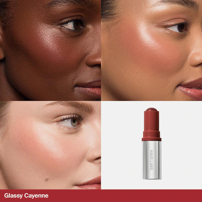HAUS LABS -  Glassy Lip + Cheek Blush Balm Stick